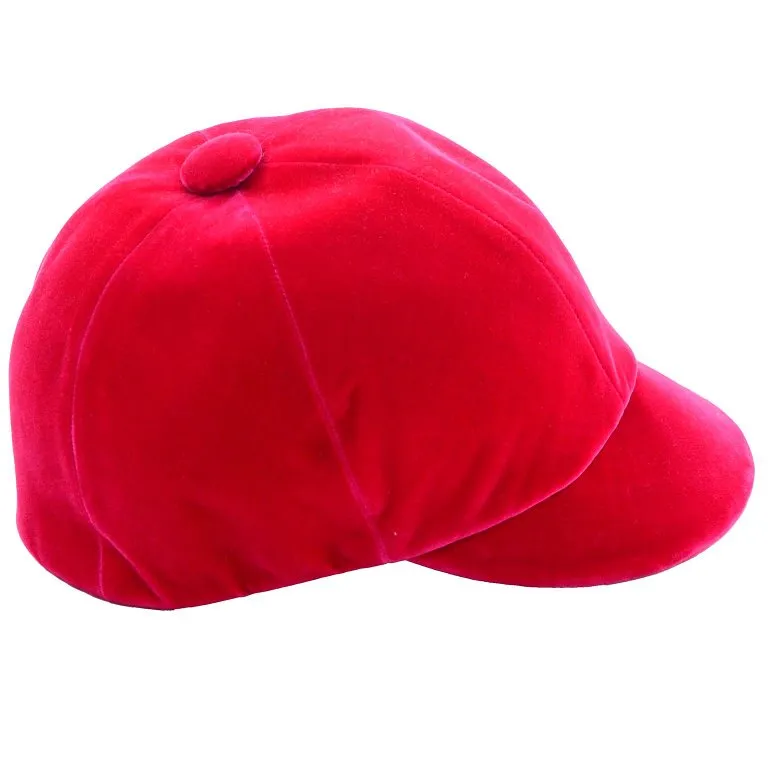 1960's Emme Hat in Raspberry Pink/Red Velvet Equestrian Riding Cap