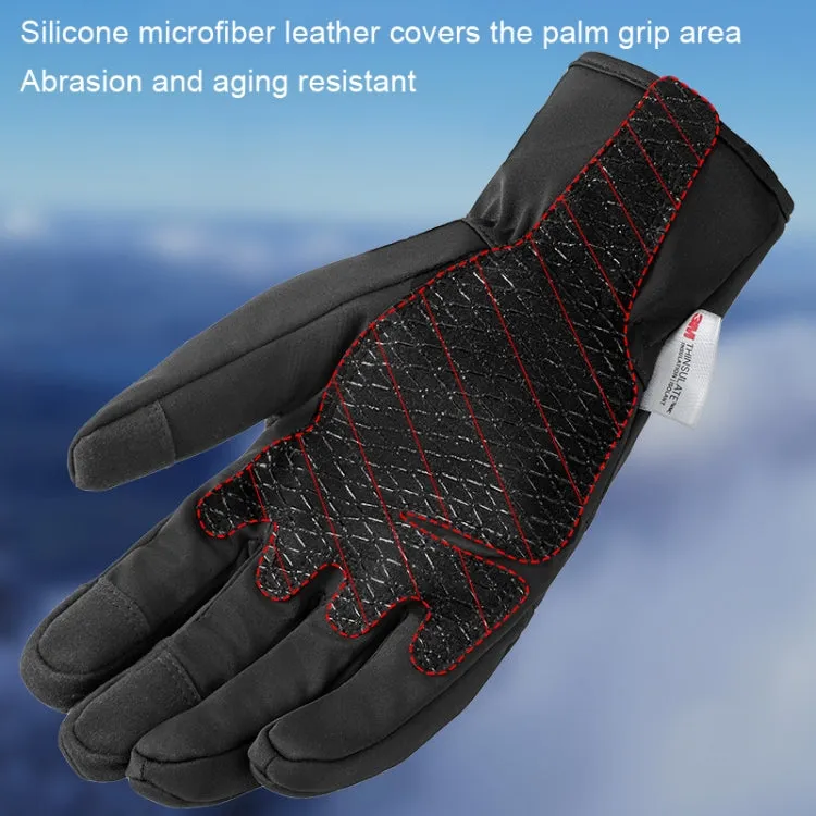 A030 Winter Skiing Glove Riding Sports Touch Screen Keep Warm Gloves, Size: L(Black)