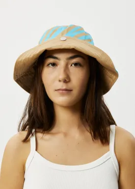 AFENDS Unisex Adi - Wide Brim Bucket Hat - Blue Stripe