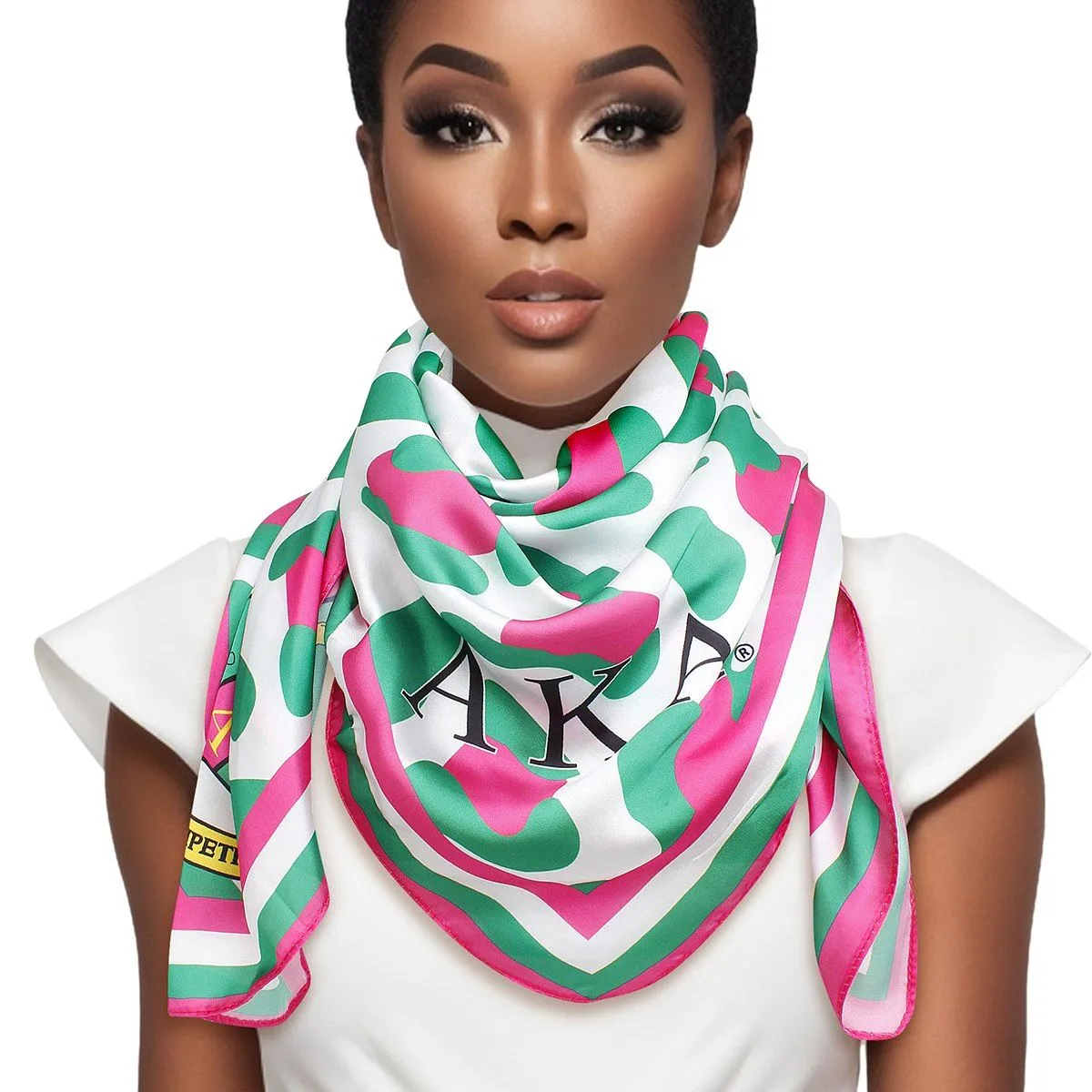 AKA Alpha Kappa Alpha Sorority Inspired Leopard Print Square Scarf for Women