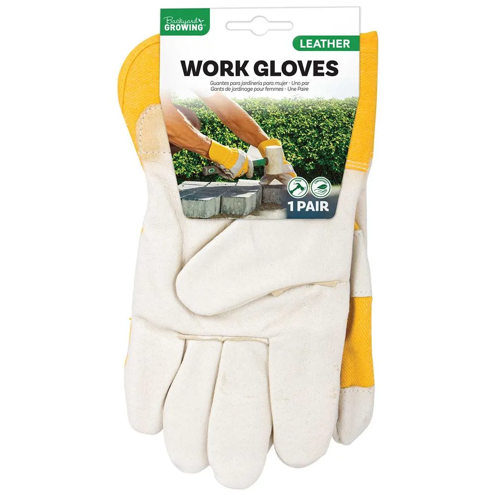 Backyard Growing Mens Leather Work Gloves