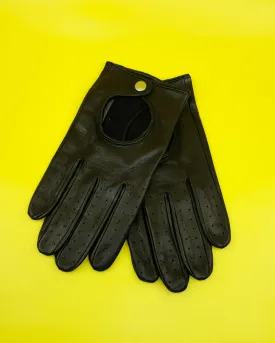 Black Leather Driving Gloves