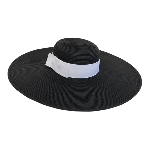 Boardwalk Style - Wide Brim Straw Hat With Band