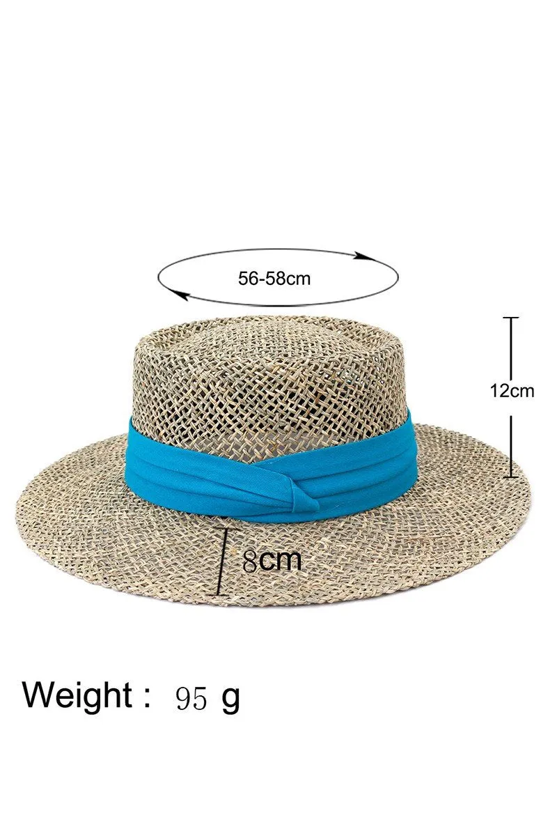 CLOTH BAND SUMMER STRAW PANAMA HAT