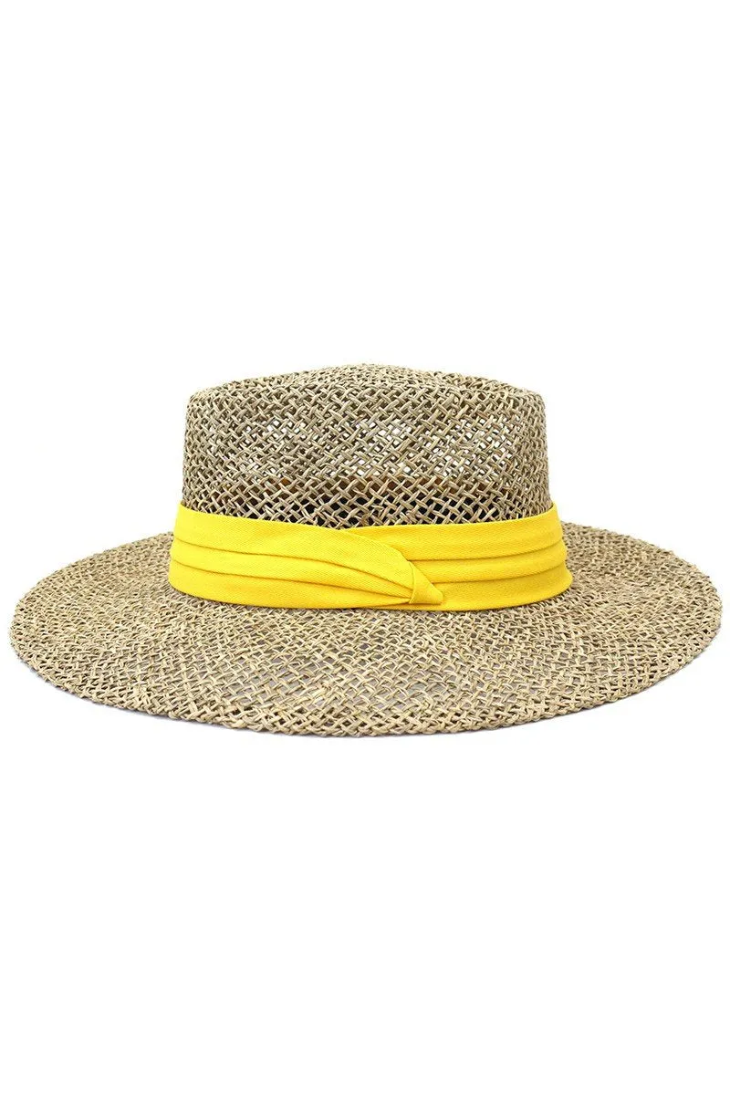 CLOTH BAND SUMMER STRAW PANAMA HAT