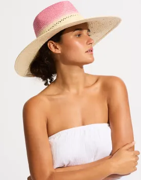 Colour Crush Wide Brim Hat - Fuchsia Rose