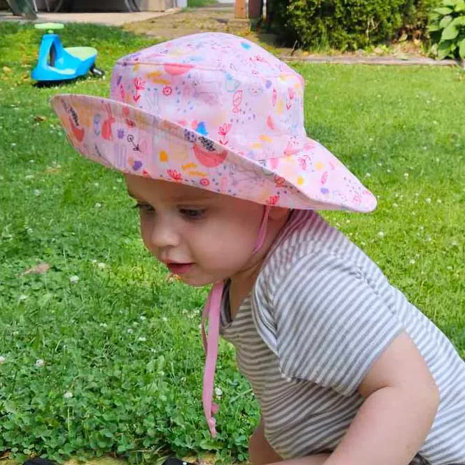 Cutest Kid's Sun Hats, sewing pattern and instructions, two brim sizes, four head sizes, digital format