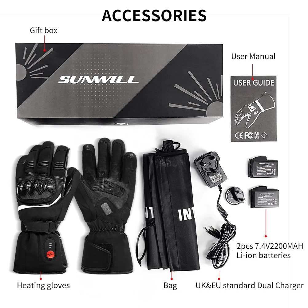 DAY WOLF Top-Notch Heated Motorcycle Gloves with a Tough Protective Shell