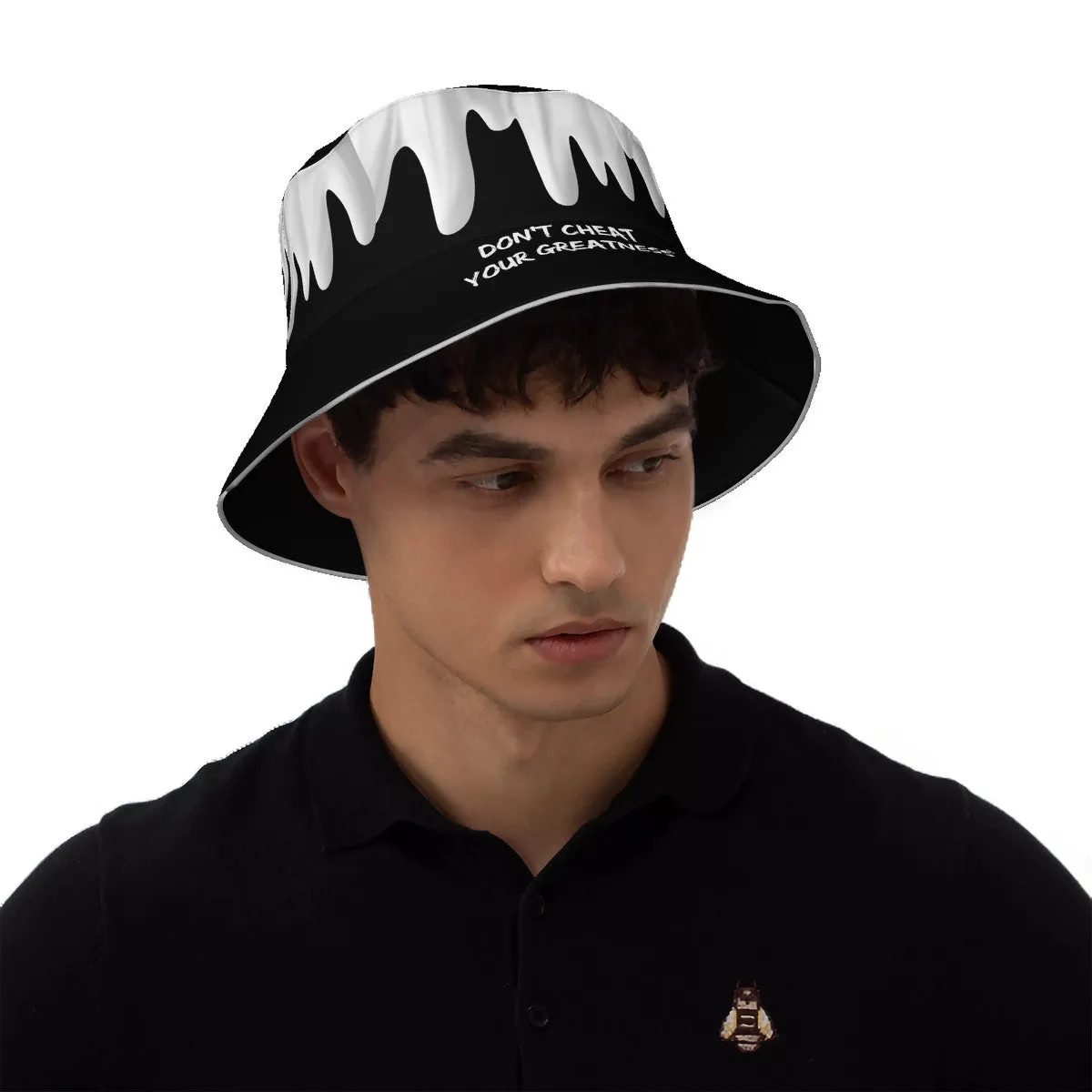 DCYG 24 White DRIP & Black Bucket Hat