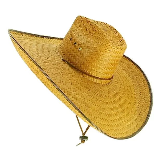 Double Weaved Hard Shell Ranch Style Shade Hat Large Fit Wide Brim Straw Hat