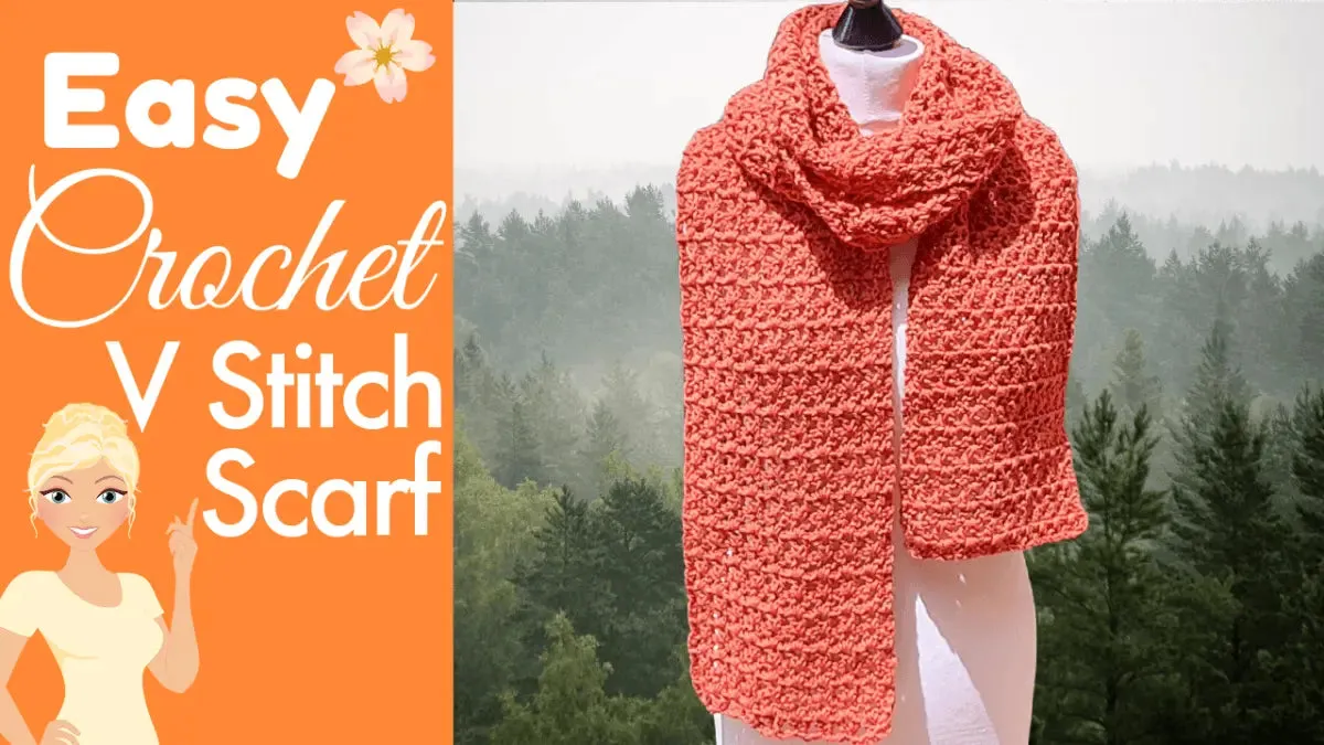 Easy V-Stitch Scarf – Beginner Crochet Pattern for a Stylish Accessory