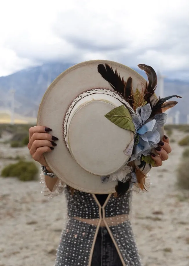 Enchanted Garden: One-of-a-Kind  Boho Hat by Sherri Baldy