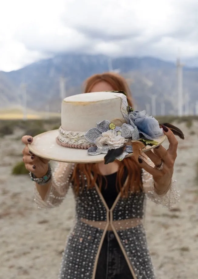 Enchanted Garden: One-of-a-Kind  Boho Hat by Sherri Baldy