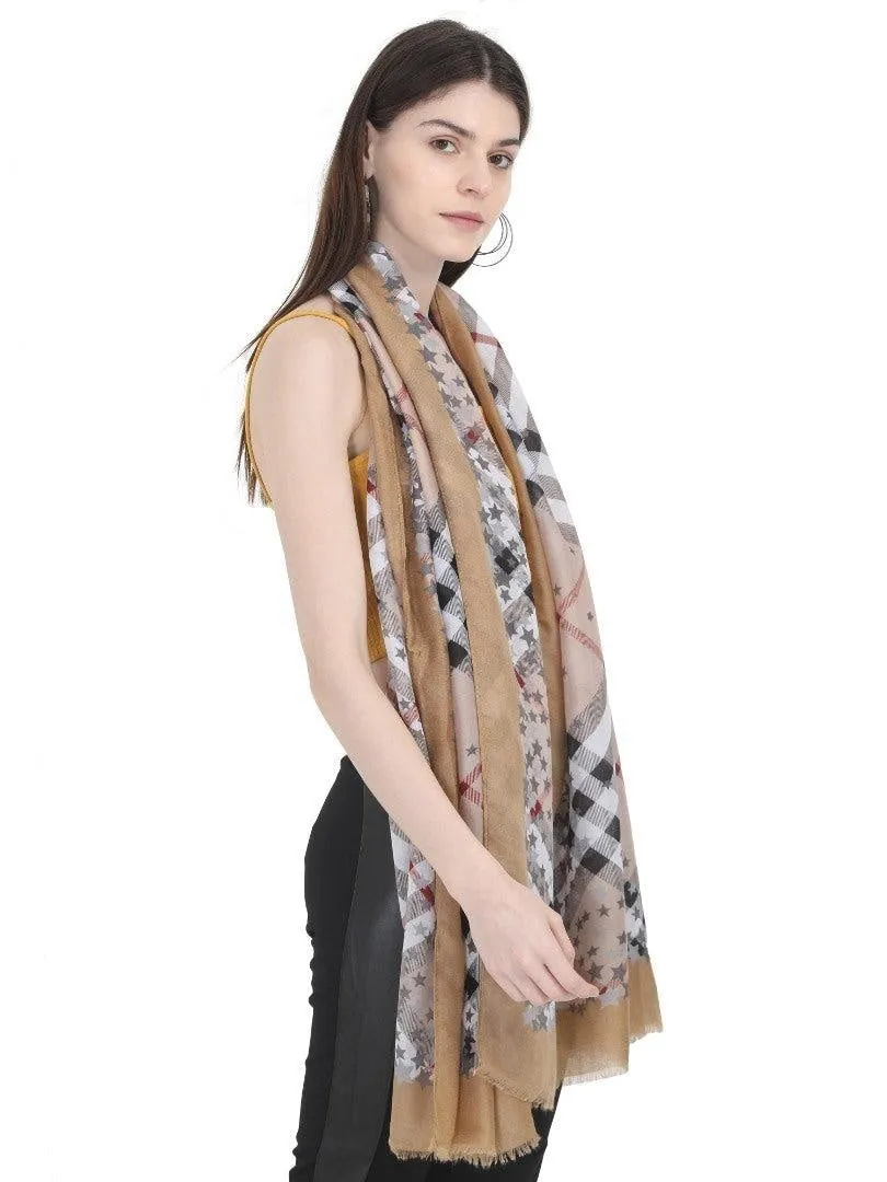 FabSeasons Beign Fancy Fashion Stylish Checkered Printed Scarves