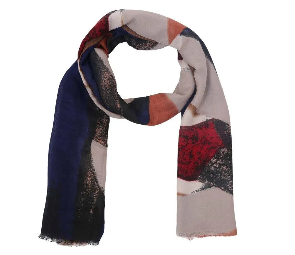 FabSeasons Brown Cotton Viscose Colorful Printed Soft & Stylish Scarf