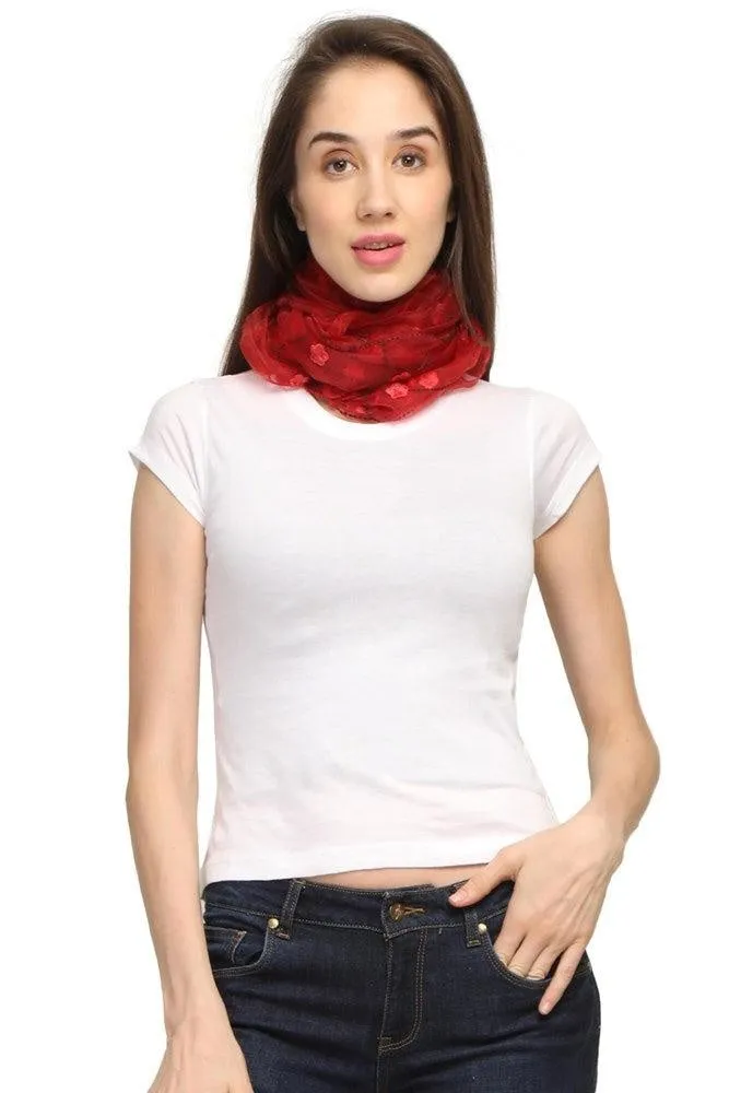 FabSeasons Solid Red Viscose Stylish Scarf