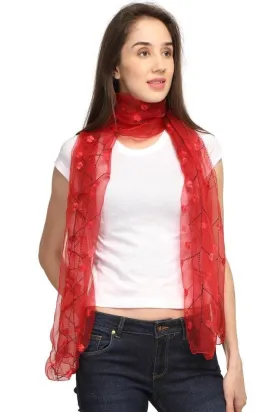 FabSeasons Solid Red Viscose Stylish Scarf