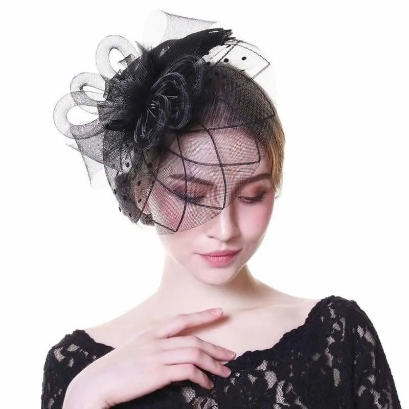 Fascinators Flower Mesh Ribbons Feathers Royal Elegant Fedoras Hat