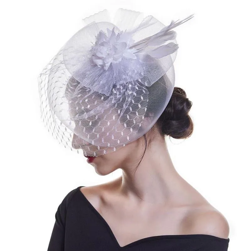 Fascinators Flower Mesh Ribbons Feathers Royal Elegant Fedoras Hat