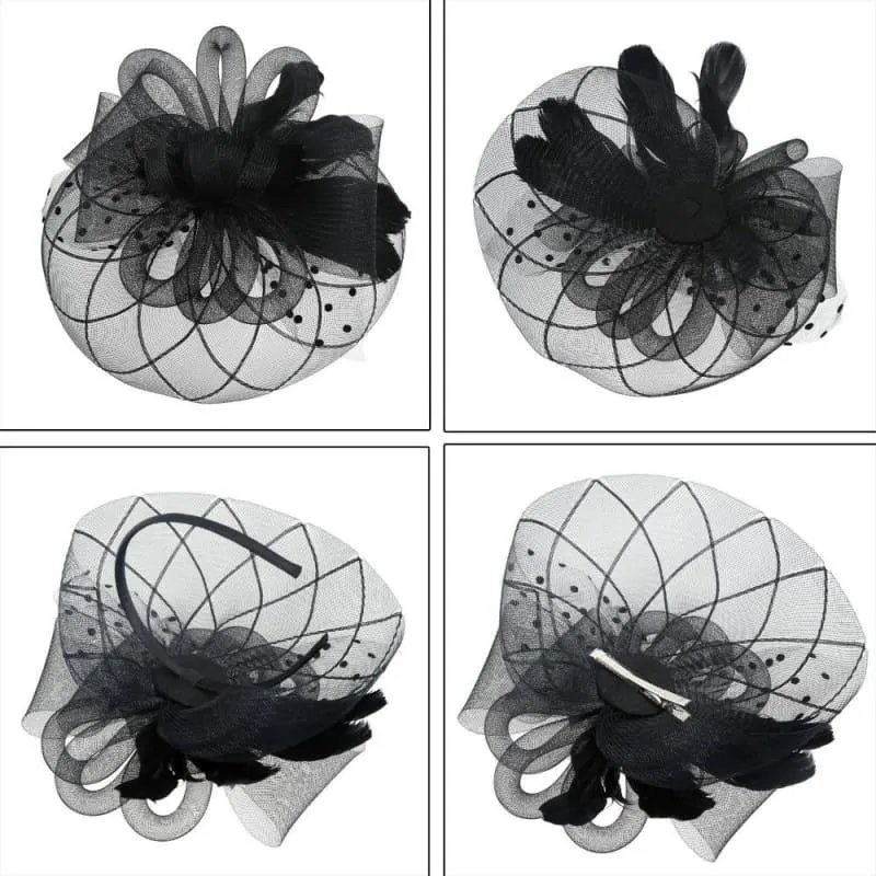 Fascinators Flower Mesh Ribbons Feathers Royal Elegant Fedoras Hat