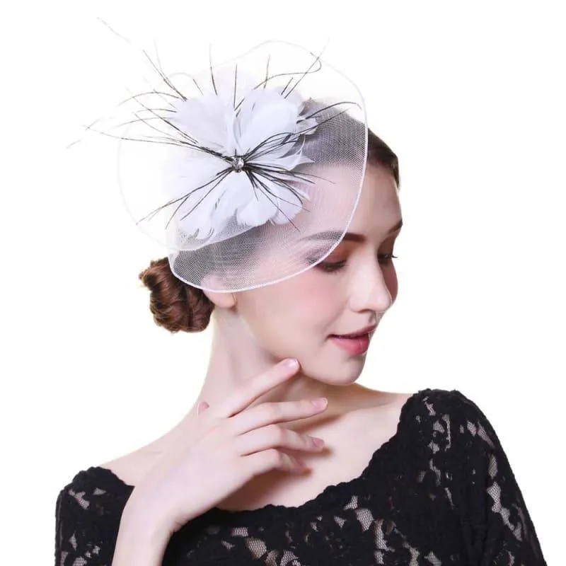 Fascinators Flower Mesh Ribbons Feathers Royal Elegant Fedoras Hat