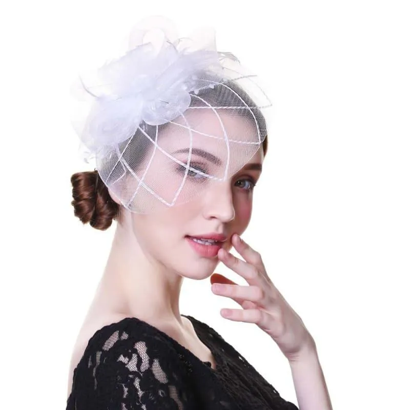 Fascinators Flower Mesh Ribbons Feathers Royal Elegant Fedoras Hat