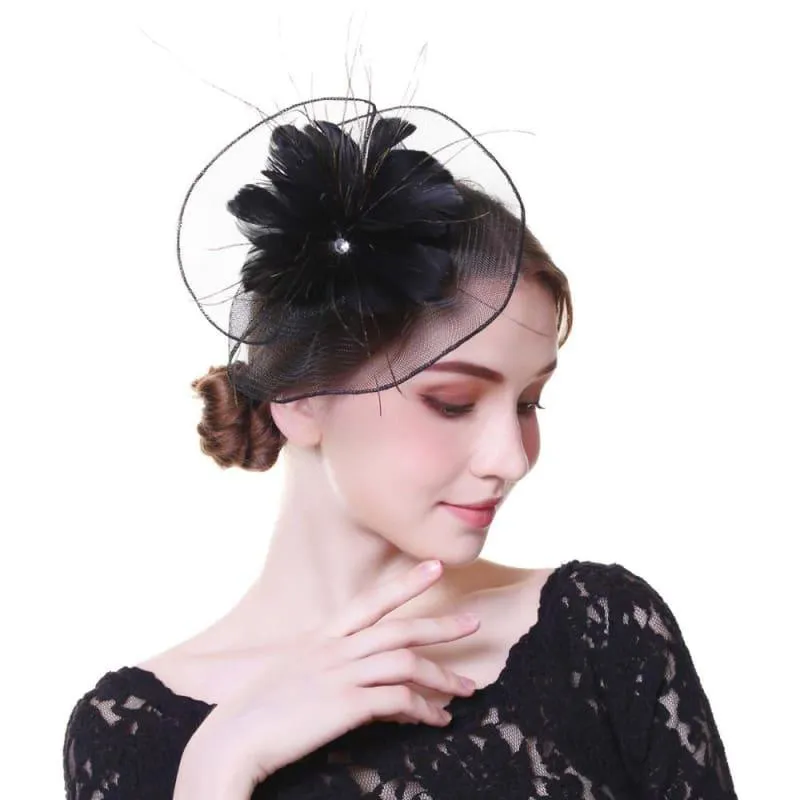 Fascinators Flower Mesh Ribbons Feathers Royal Elegant Fedoras Hat