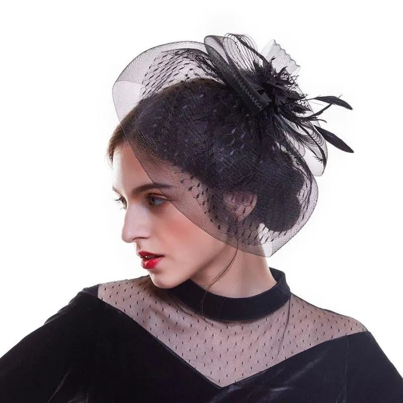 Fascinators Flower Mesh Ribbons Feathers Royal Elegant Fedoras Hat