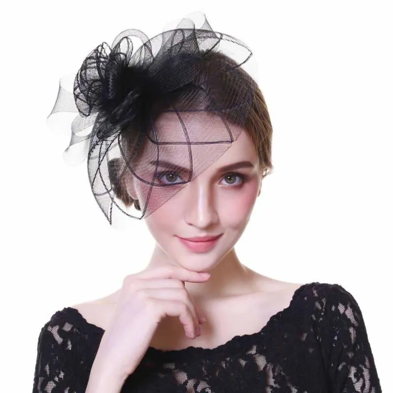 Fascinators Flower Mesh Ribbons Feathers Royal Elegant Fedoras Hat