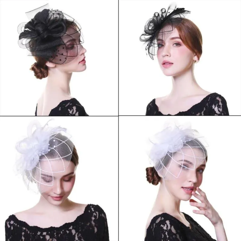 Fascinators Flower Mesh Ribbons Feathers Royal Elegant Fedoras Hat