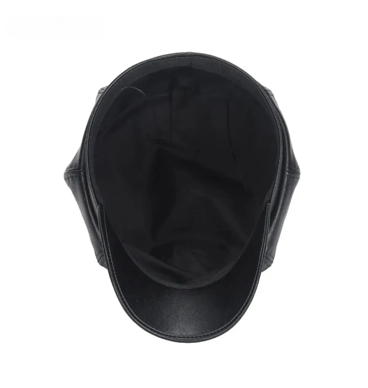 Faux Leather Adjustable Beret Cap