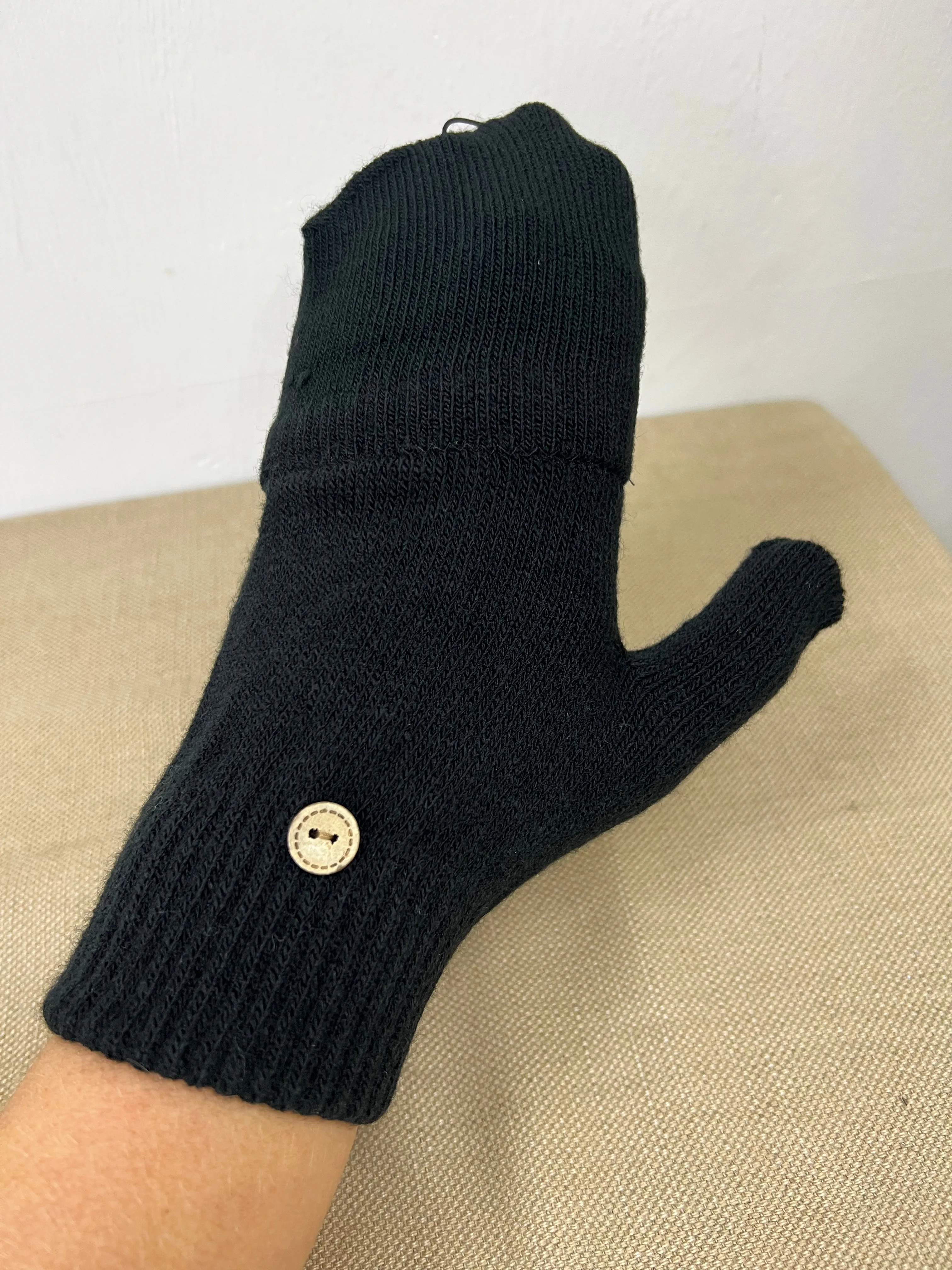 Fingerless Gloves/Mittens - Black