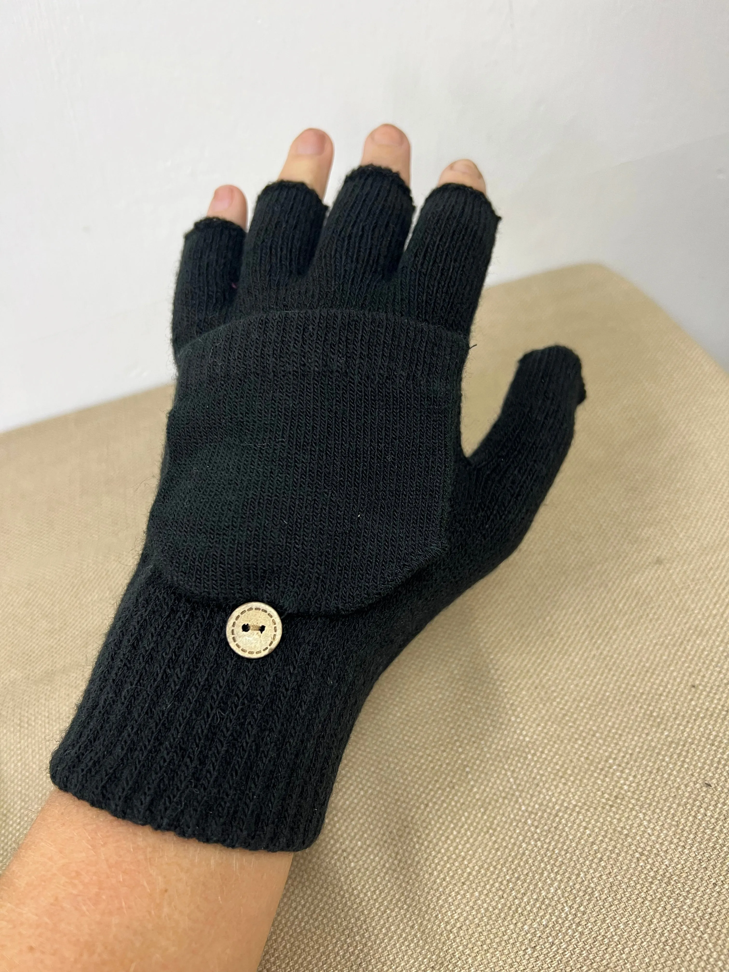 Fingerless Gloves/Mittens - Black