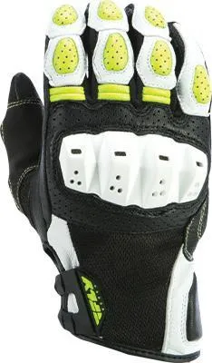 Fly Racing Brawler Men's White/Hi-Viz Yellow Motocross Gloves