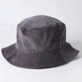 Foldable Vintage Corduroy Bucket Hat - Grey