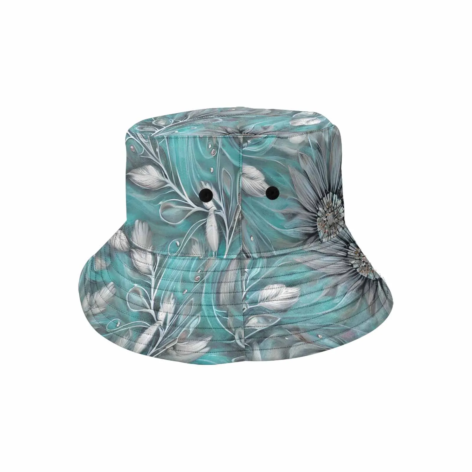 Green Elegant Floral 50  Unisex Summer Single-Layer Bucket Hat