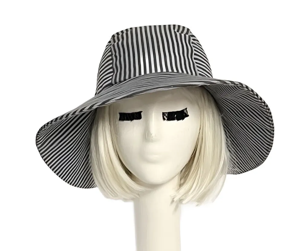 Grey Striped Sun Hat