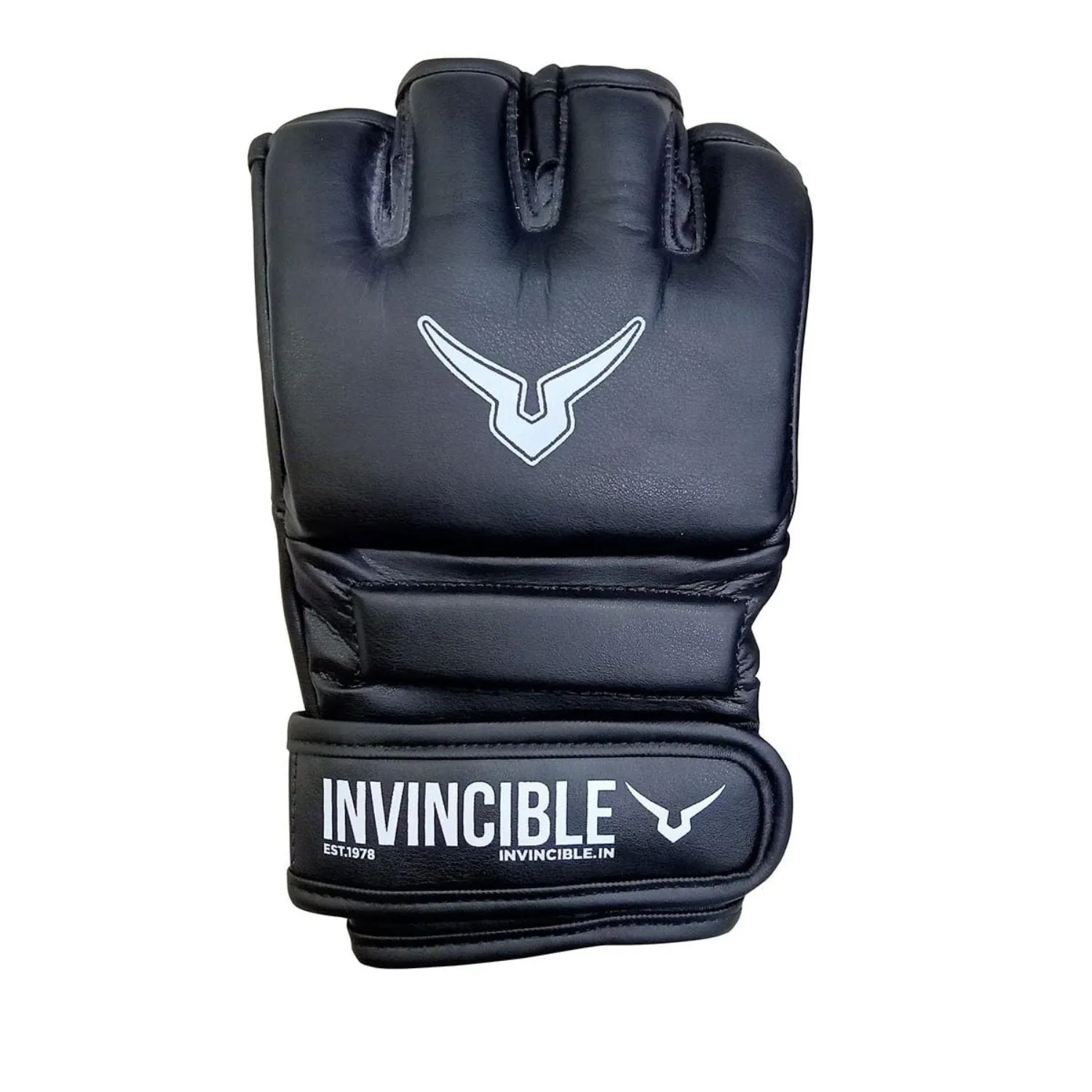 Invincible Combat Gloves with Thumb Enclosure, Black - Small