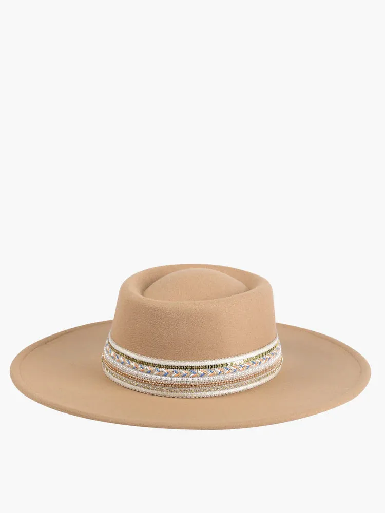 Jen & Co Blaze Wide Brim Hat Mixed Bead Band