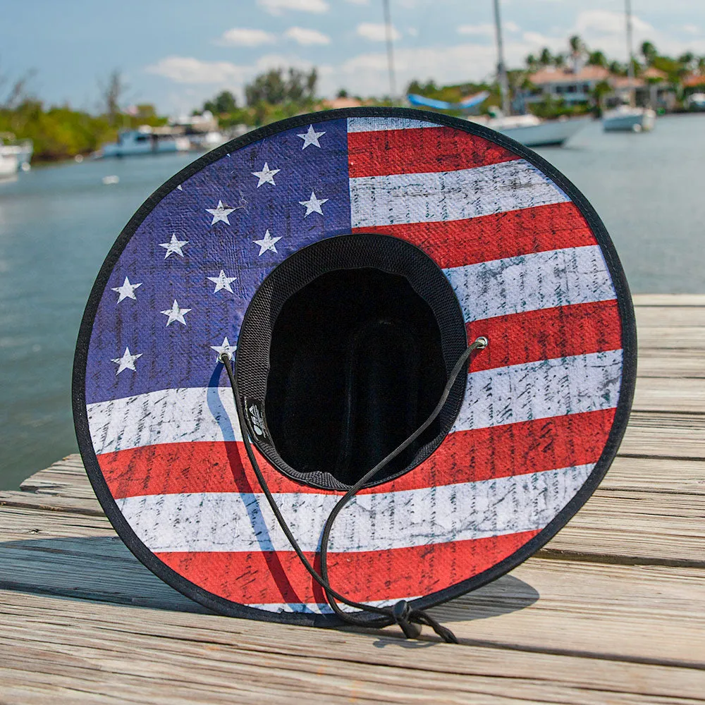 Keys Straw Hat | American Flag | Black