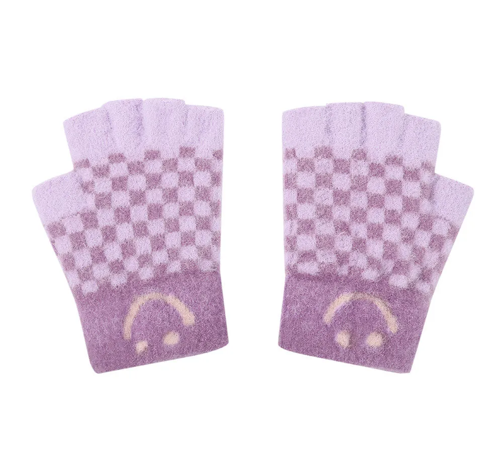 Kids Knit Fingerless Ultra Plush Knit Gloves Mittens