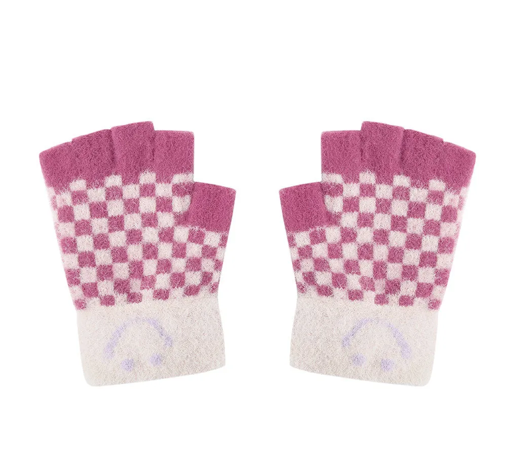 Kids Knit Fingerless Ultra Plush Knit Gloves Mittens