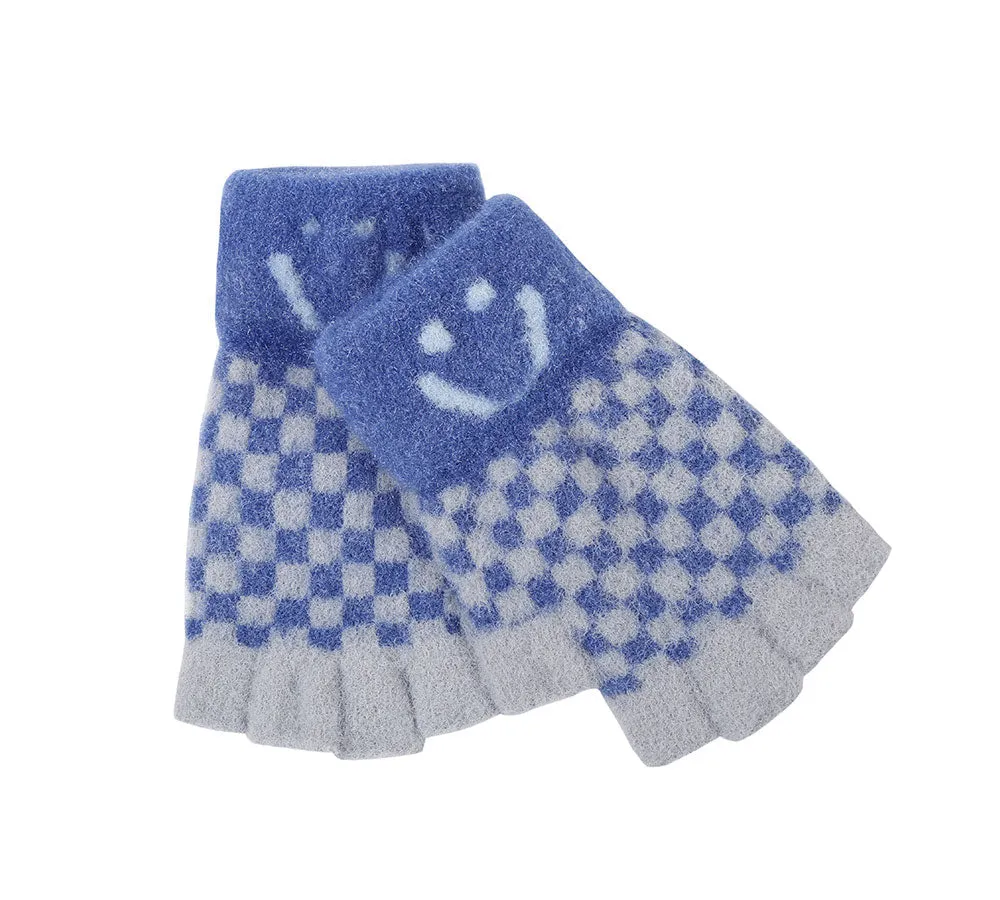 Kids Knit Fingerless Ultra Plush Knit Gloves Mittens