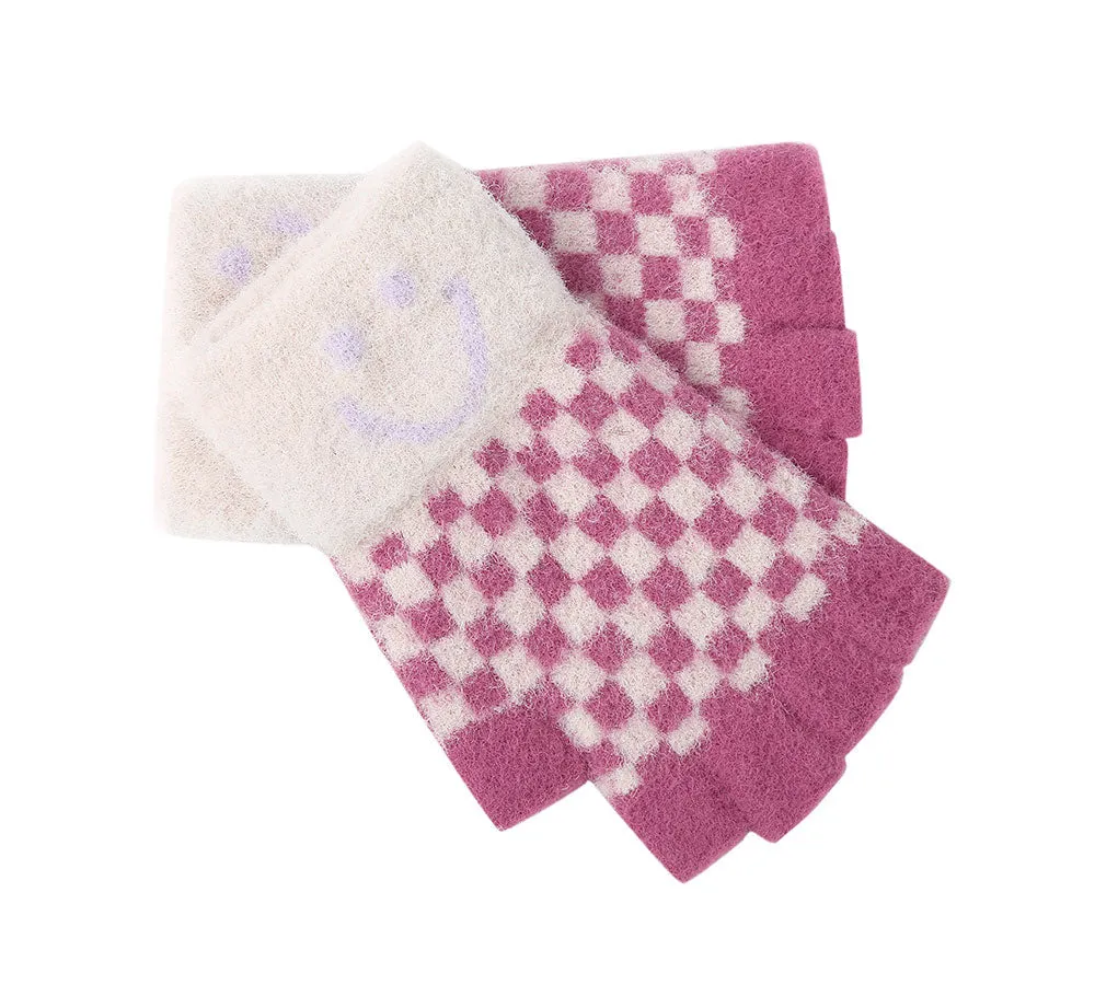 Kids Knit Fingerless Ultra Plush Knit Gloves Mittens