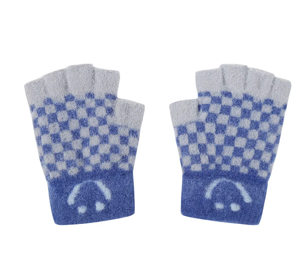 Kids Knit Fingerless Ultra Plush Knit Gloves Mittens