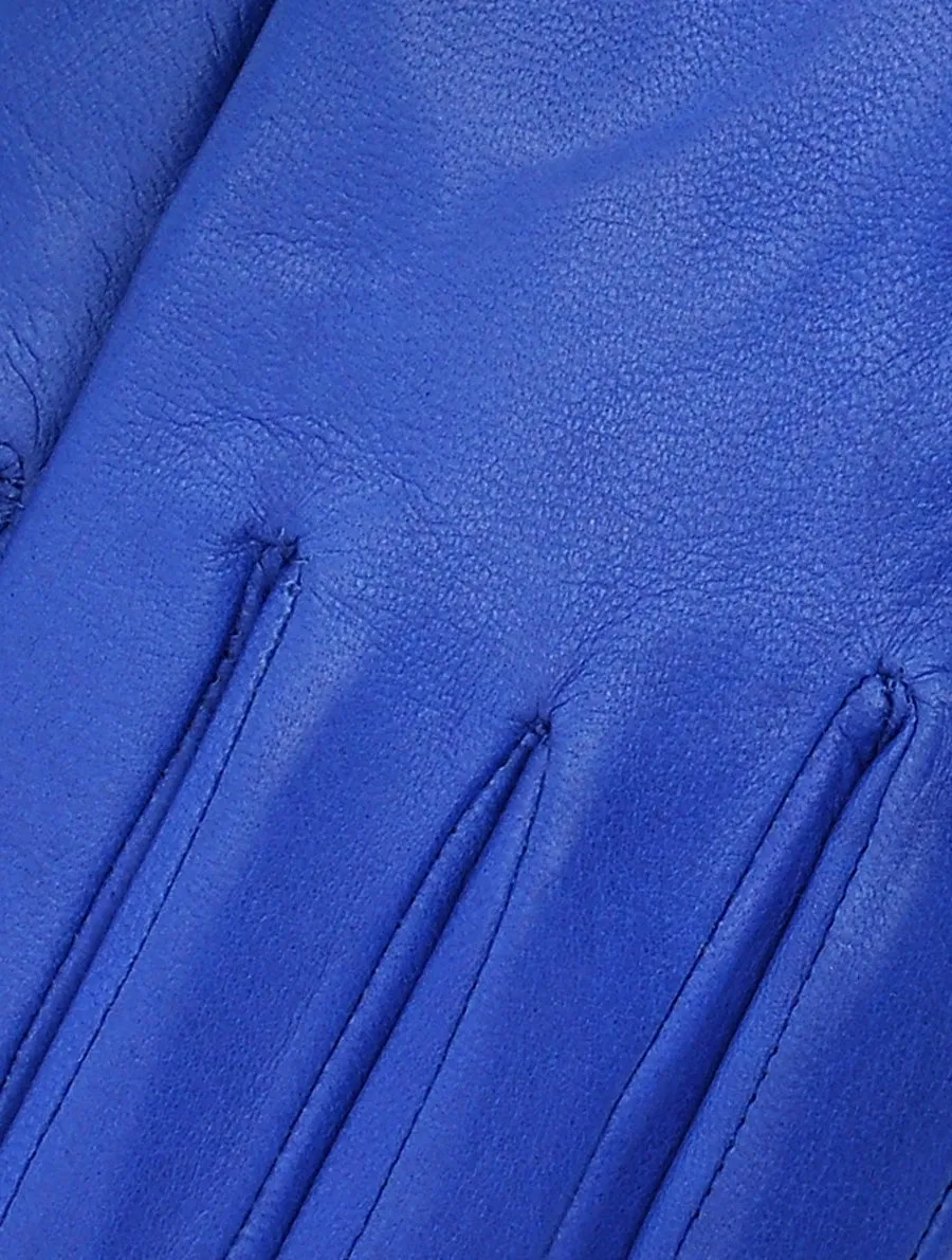 Marsala Royal Blue Leather Gloves