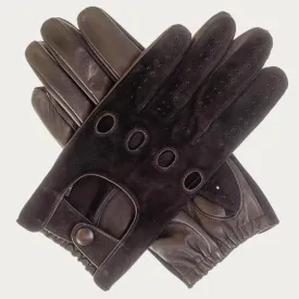 Men’s Black Suede and Leather Driving Gloves