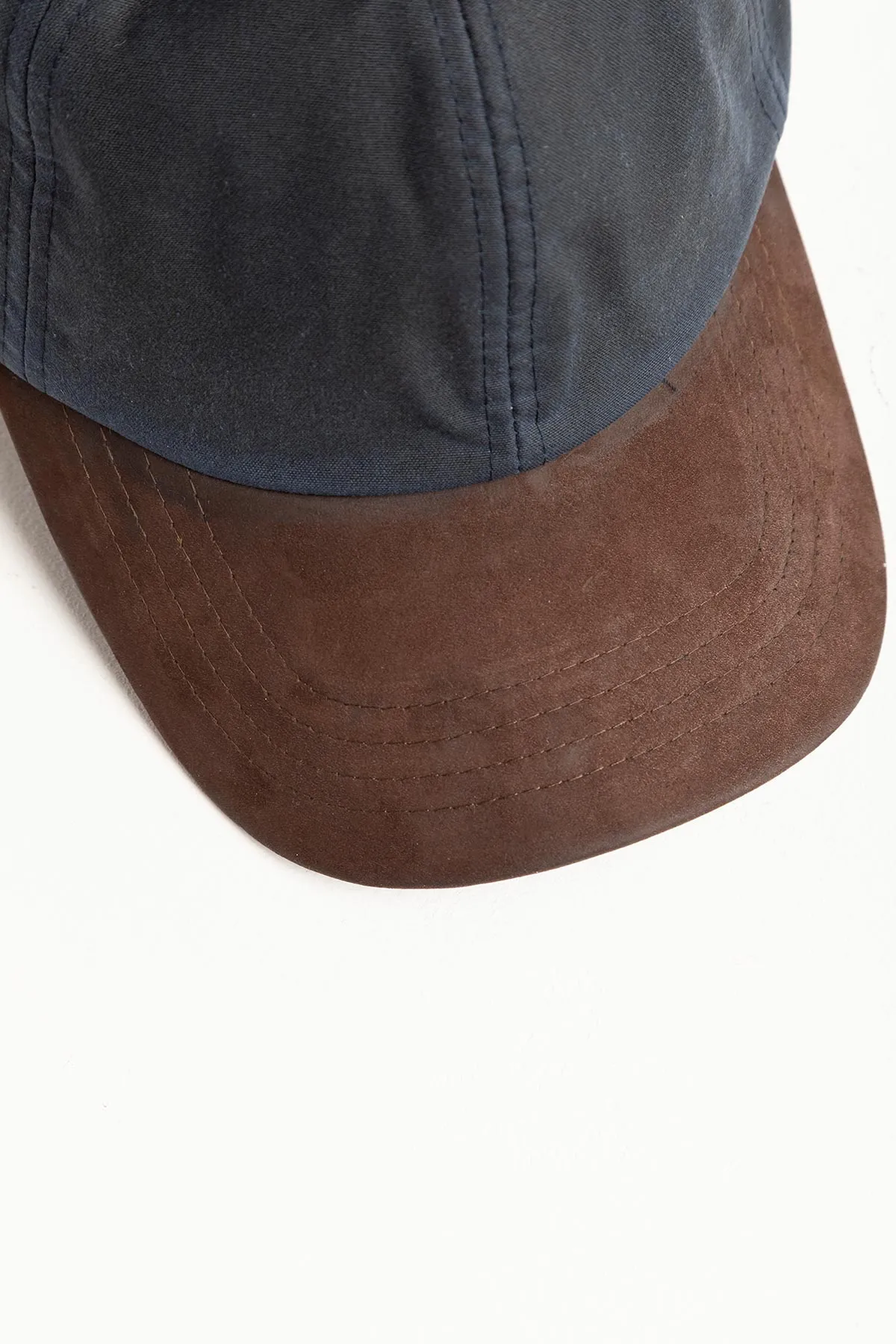 Men's Wax Baseball Cap with Suede Peak