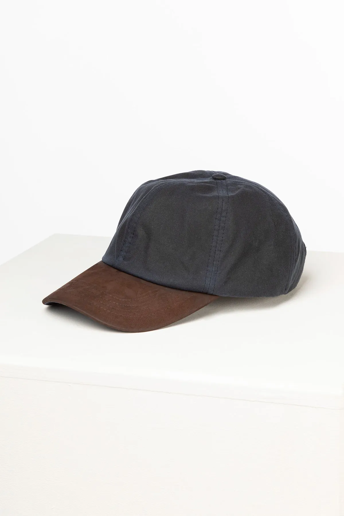 Men's Wax Baseball Cap with Suede Peak