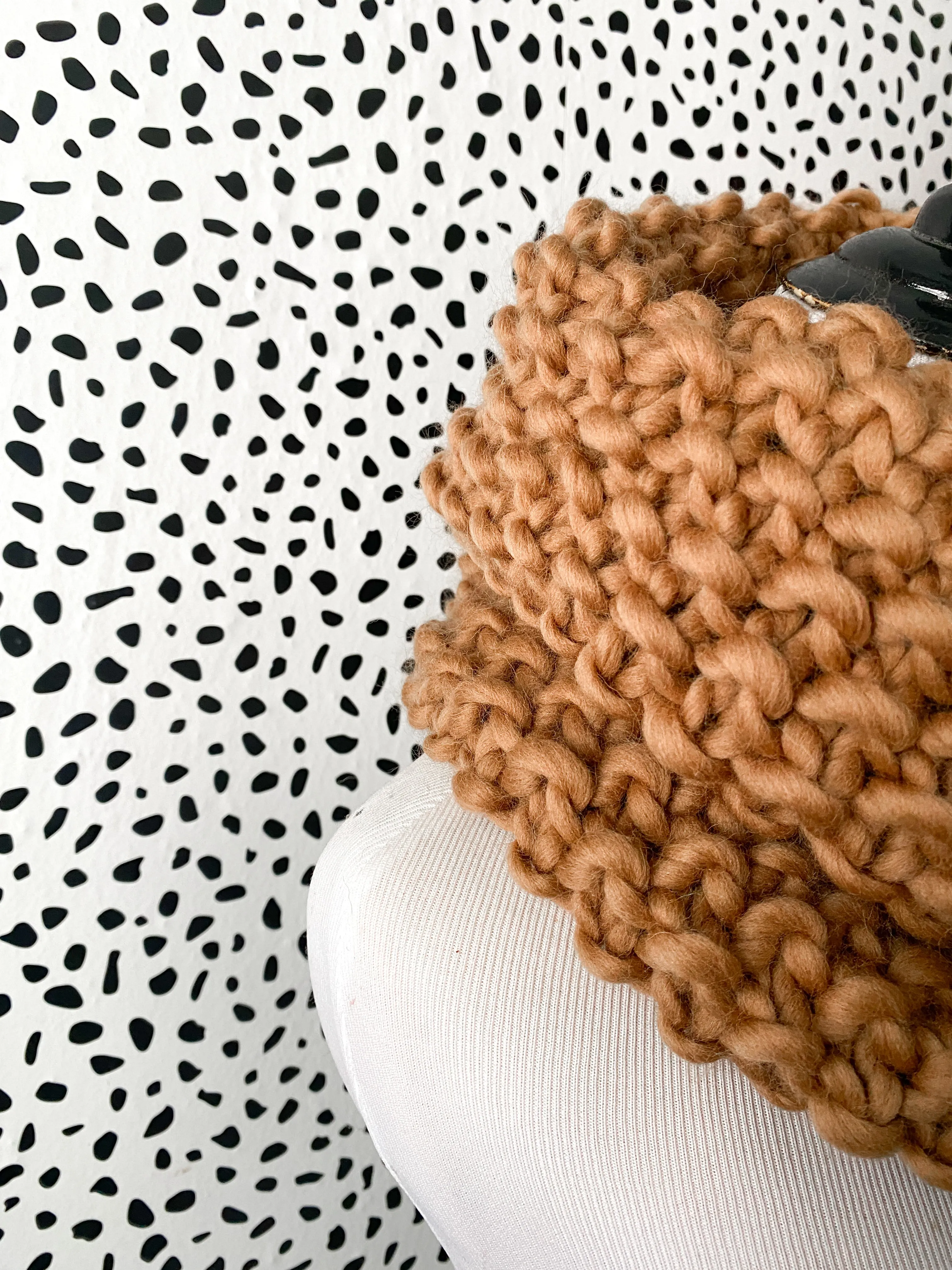 Merino Bubble Fluff Cowl in Caramel